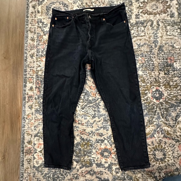 Levi’s Wedgie Button Fly Rigid Black Straight Jeans - Picture 1 of 5